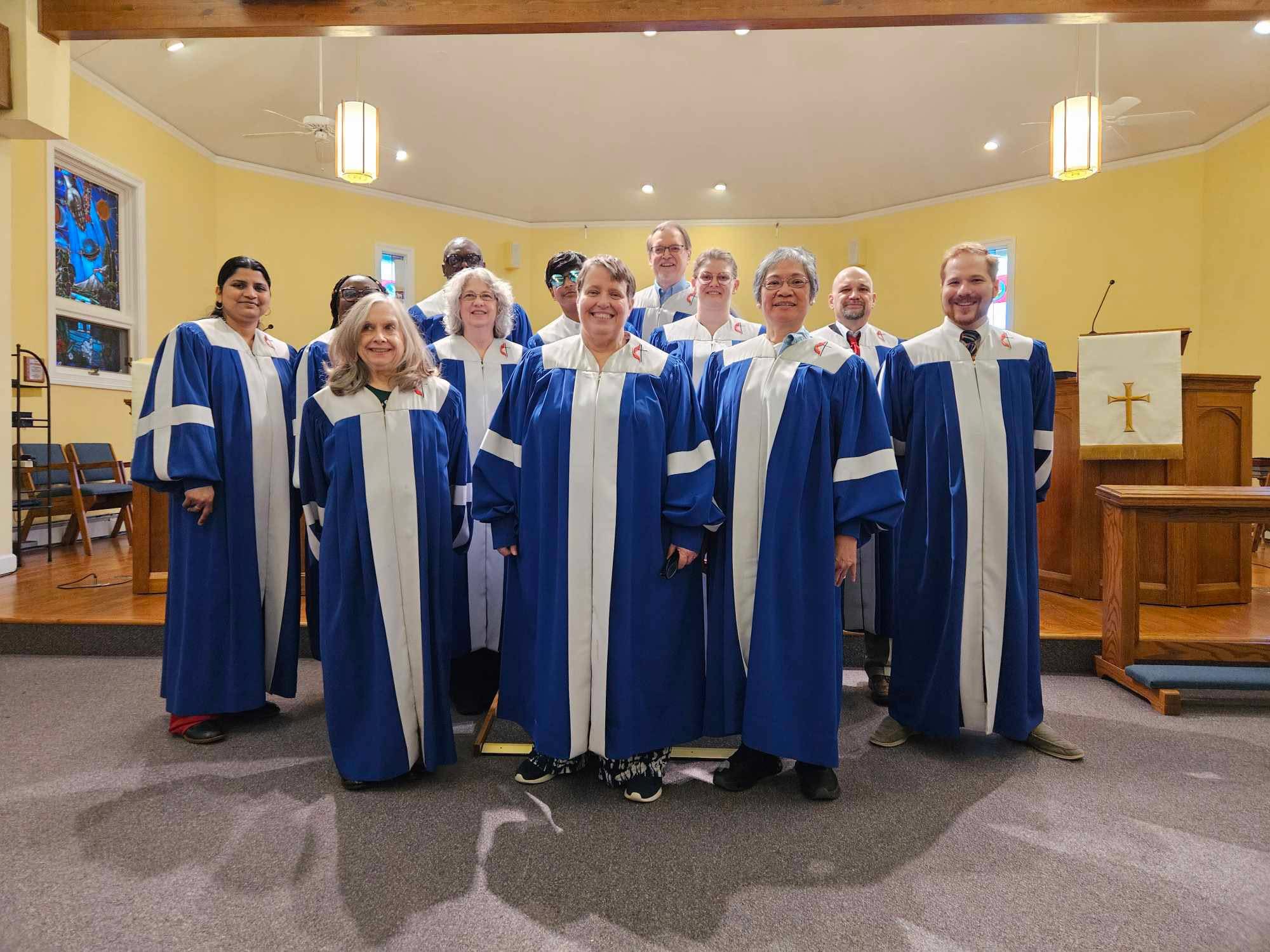 The choir in their robes